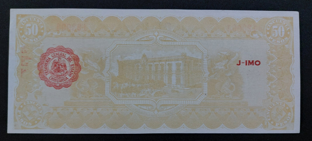 Billete Revolucionario 50 Pesos Chihuahua 1914 Sin Dobleces UNC