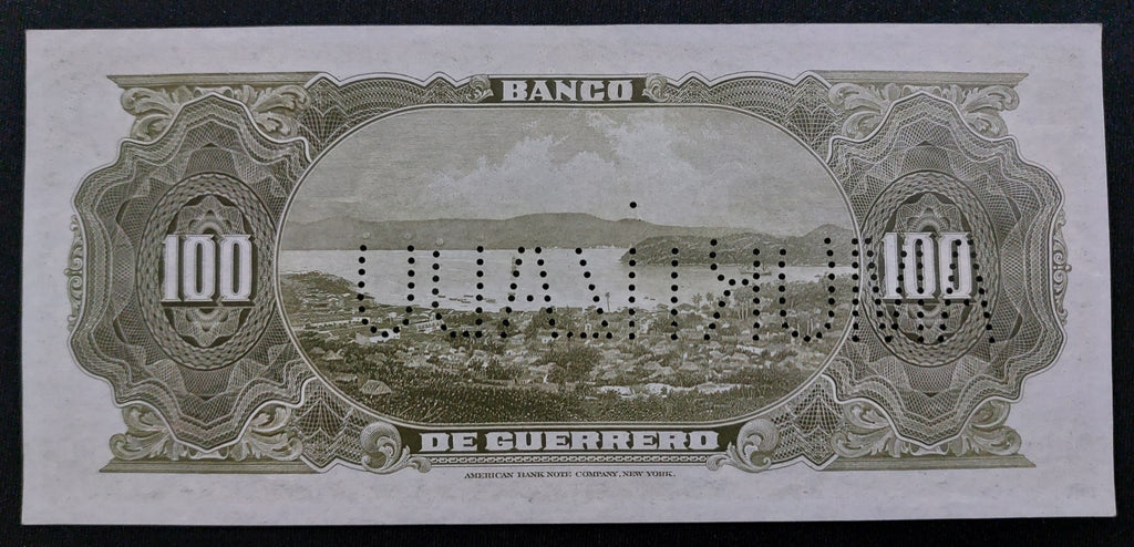 Billete 100 Pesos Banco de Guerrero Amortizado Sin Circular UNC