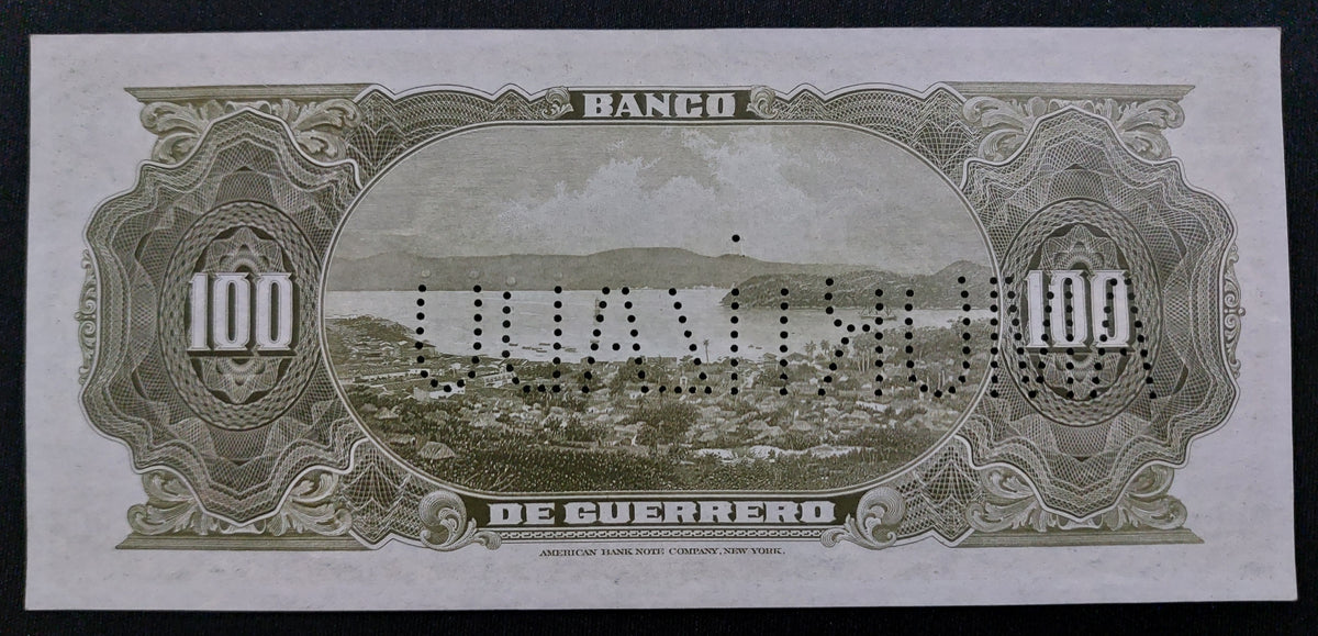 Billete 100 Pesos Banco de Guerrero Amortizado Sin Circular UNC
