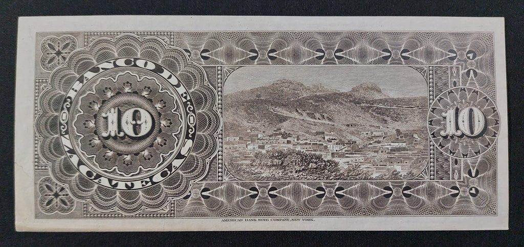 Billete 10 Pesos El Banco de Zacatecas Muy Alta Condicion