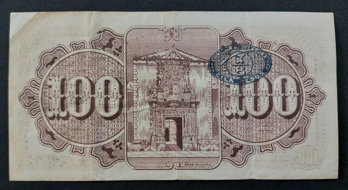 Billete 100 Pesos Comisión Reguladora del Mercado de Henequén Mérida Yucatán 1915