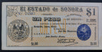 Billete 1 Un Peso El Estado de Sonora Muy Alta Condicion