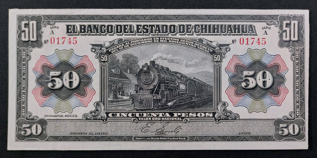 Billete 50 Diez Pesos El Banco del Estado de Chihuahua Sin Circular UNC