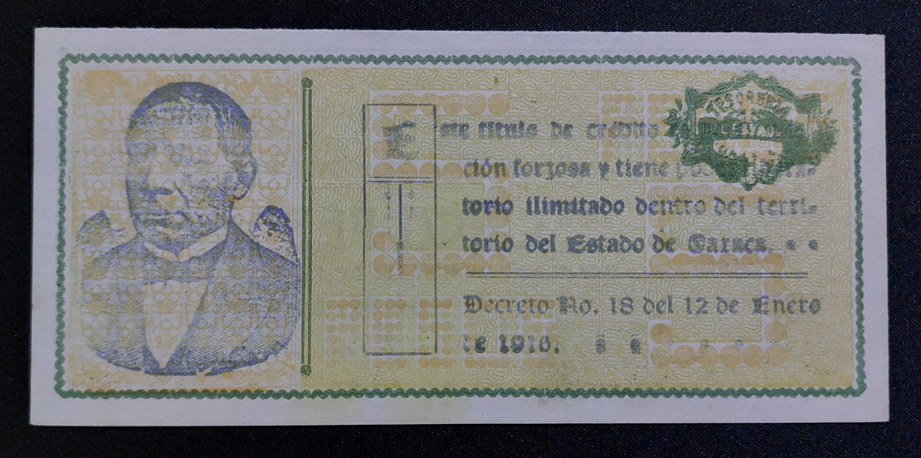 Billete 5 Pesos del Estado de Oaxaca 1916 Sin Circular UNC