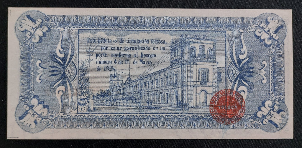 Billete 1 Peso Estado Libre y Soberano de México Toluca 1915 Sin Circular UNC