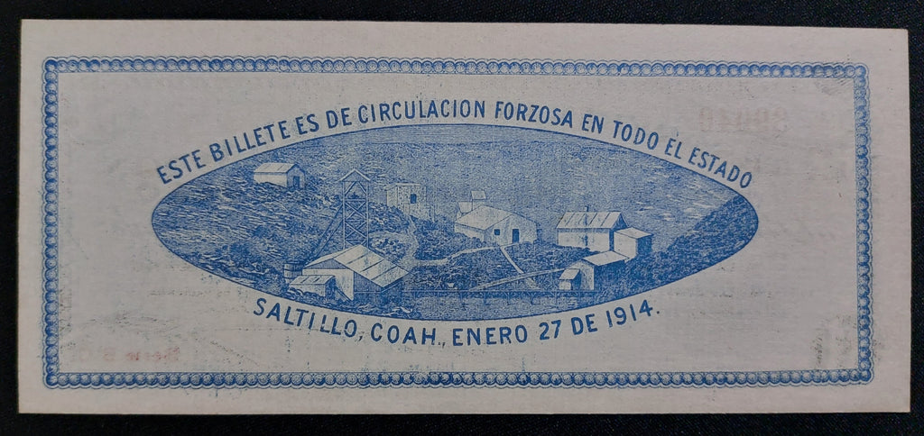 Billete 1 Peso Tesorería de la Federación (Saltillo, Coahuila 1914) Sin Circular UNC