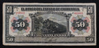 Billete 50 Pesos Banco del Estado de Chihuahua 1913 Locomotora Vapor