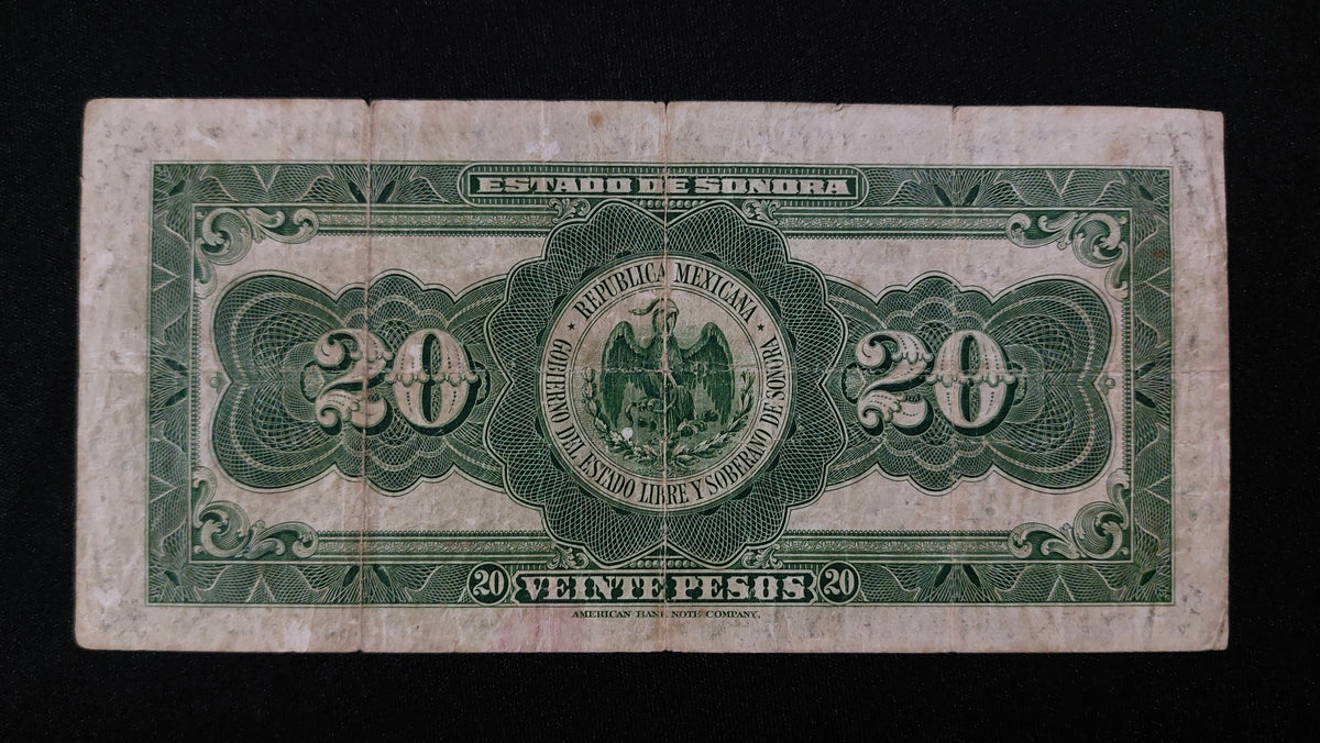 Billete 20 Pesos Estado de Sonora 1915