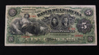 Billete 5 Pesos Banco de Coahuila Saltillo 1909