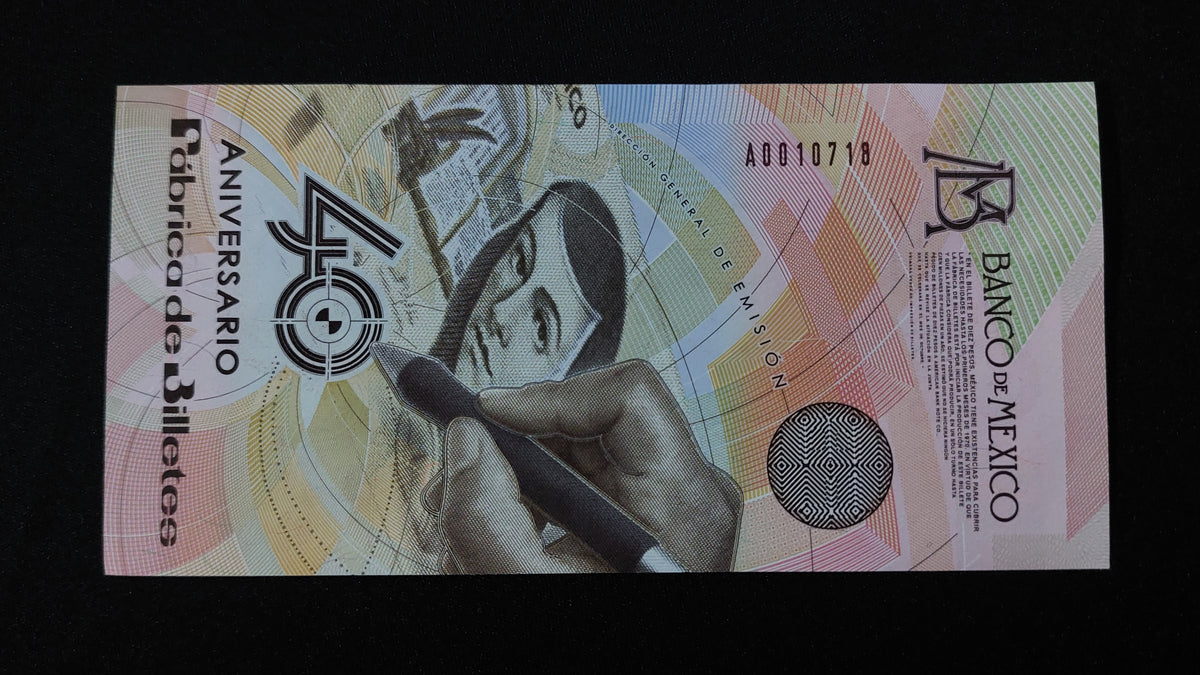 Billete Conmemorativo 40 Aniversario Fabrica de Billetes Banco de Mexico 2009 UNC