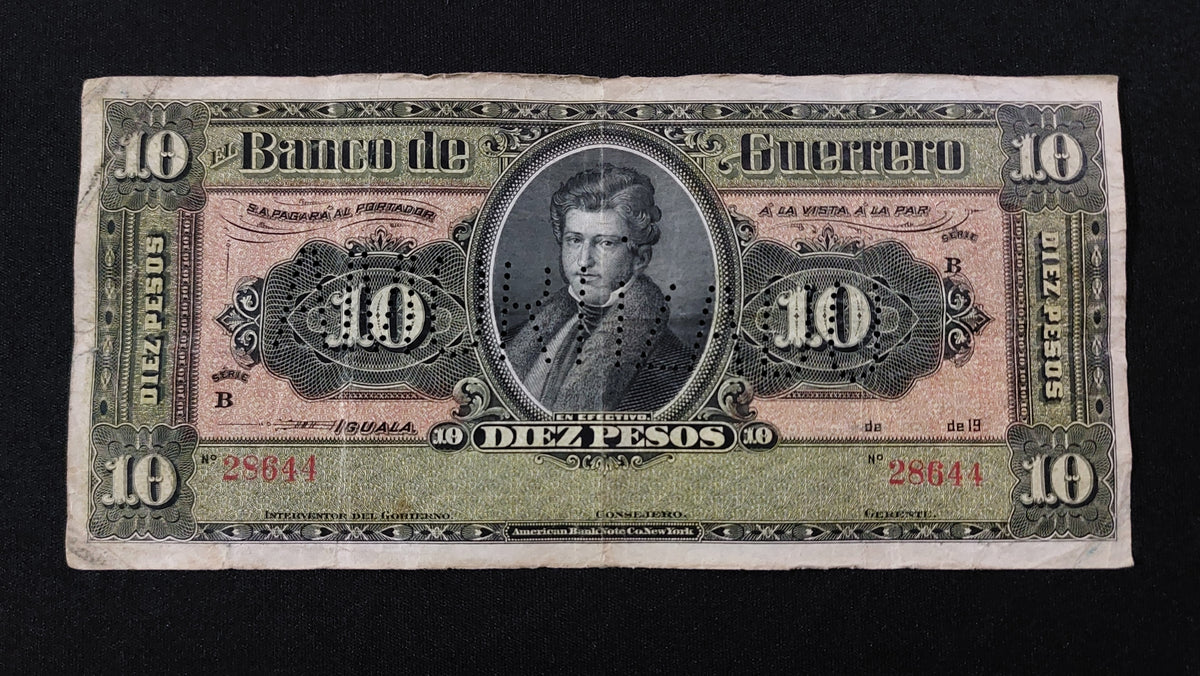 Billete 10 Pesos Banco de Guerrero