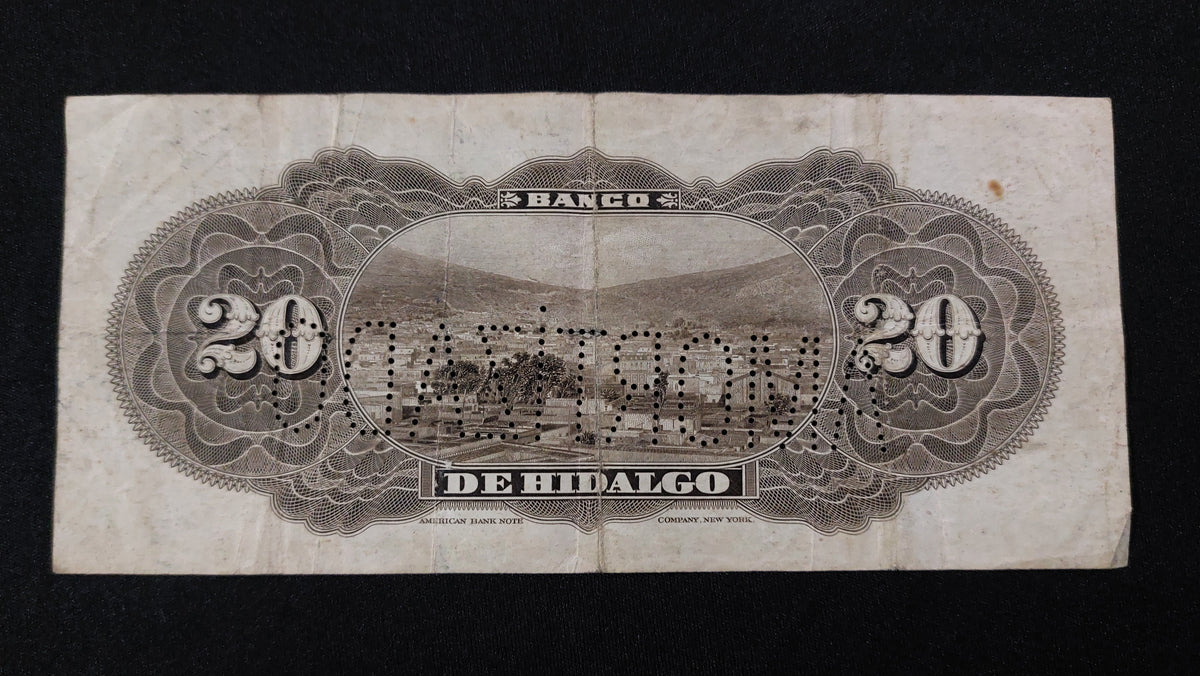 Billete 20 Pesos Banco de Hidalgo Pachuca
