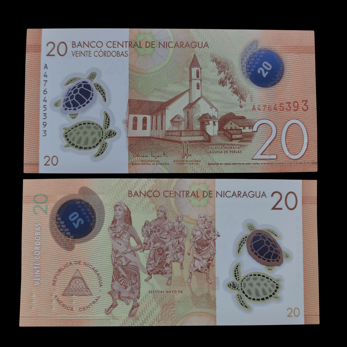 Billete Nicaragua 20 Córdobas Año 2014 (Polímero / UNC)