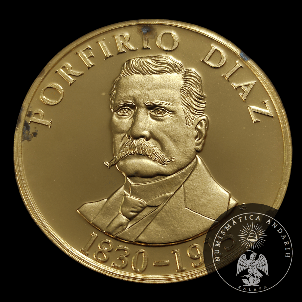 Medalla Plata Conmemorativa Presidentes de México, Porfirio Diaz, Franklin Mint