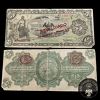 Billete Gobierno Provisional de México 5 Pesos Resellado Revalidado 1914