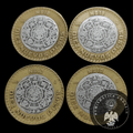 Coleccion Completa 10 Nuevos Pesos Mexico 1992-1995 Centro Plata Ley .0925