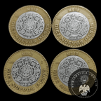 Coleccion Completa 10 Nuevos Pesos Mexico 1992-1995 Centro Plata Ley .0925
