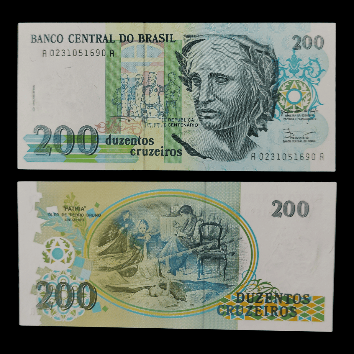 Billete Brasil 200 Duzentos Cruzeiros Año 1990- UNC