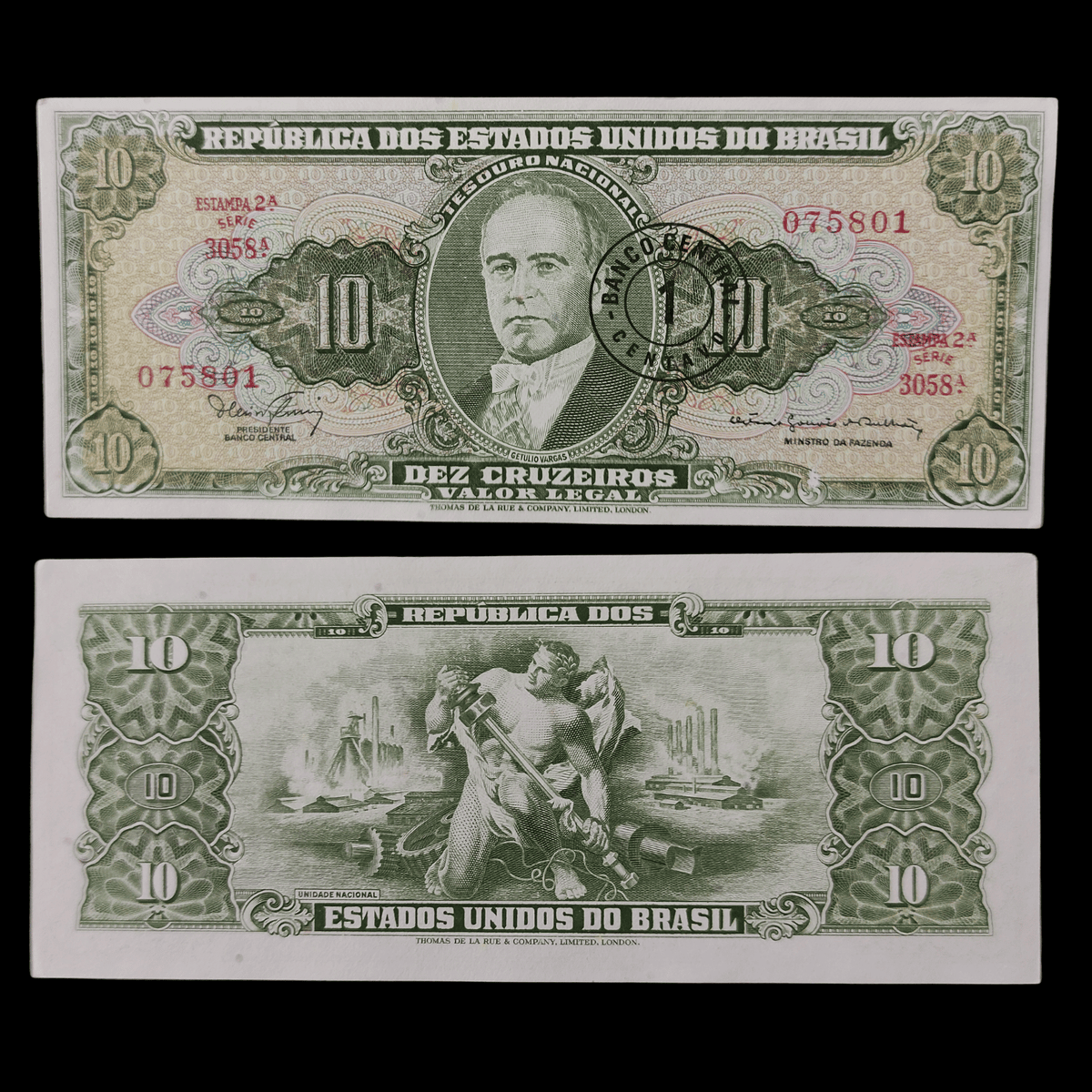 Billete Brasil 10 Dez Cruzeiros- UNC