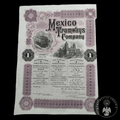 Acción Antigua de la Mexico Tramways Company – 100 Dólares Oro año 1916