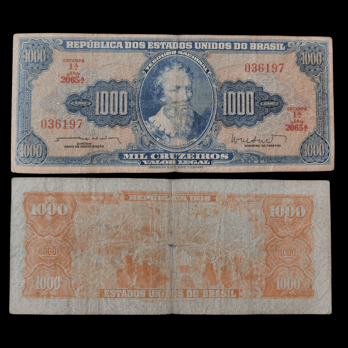 Billete Brasil 1000 Cruzeiros 1ª Estampa (Pedro Álvares Cabral)