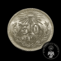 Moneda Plata 50 Centavos Gorro Frigio Mexico 1944 Ley .720