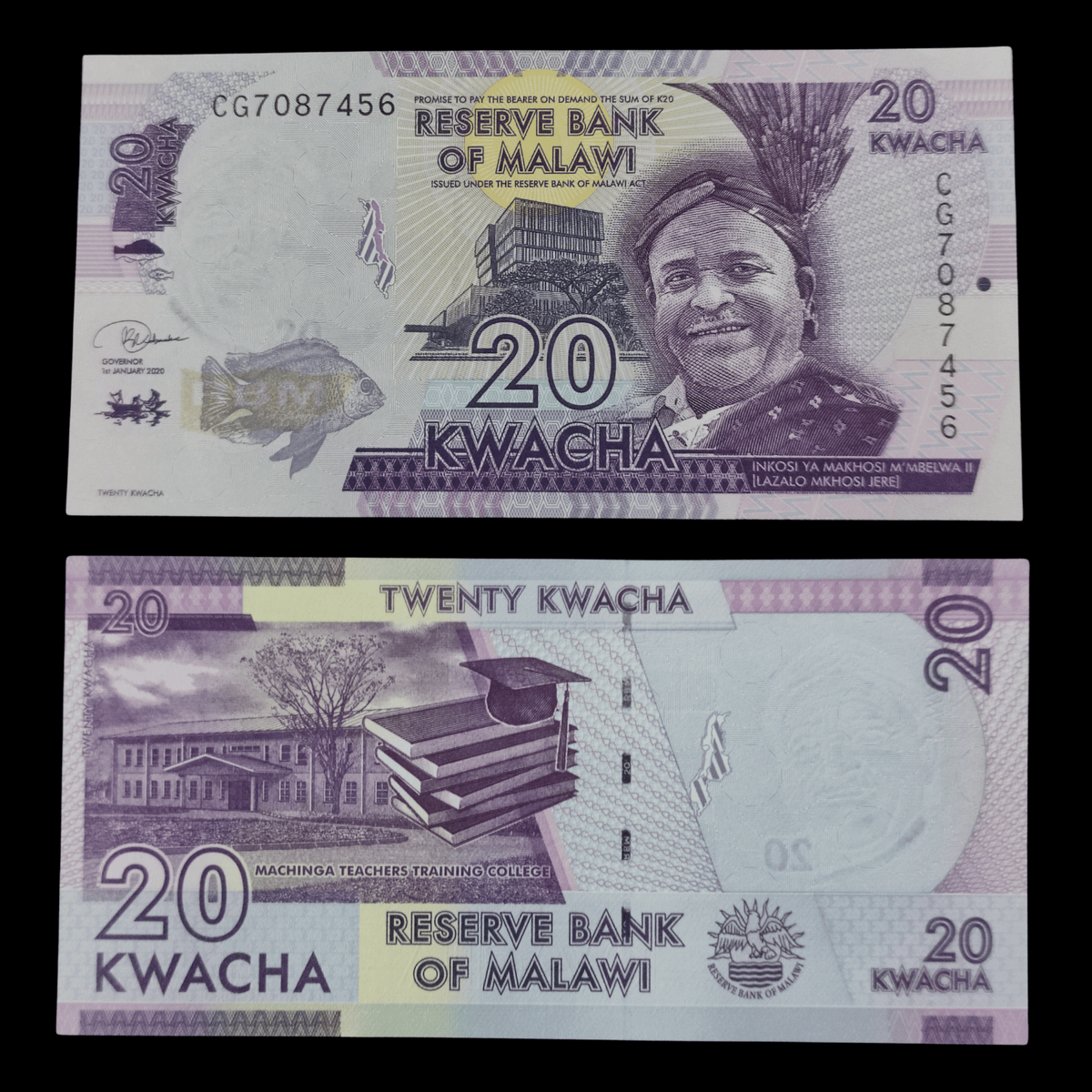 Billete Malaui 20 Kwacha Año 2020- UNC