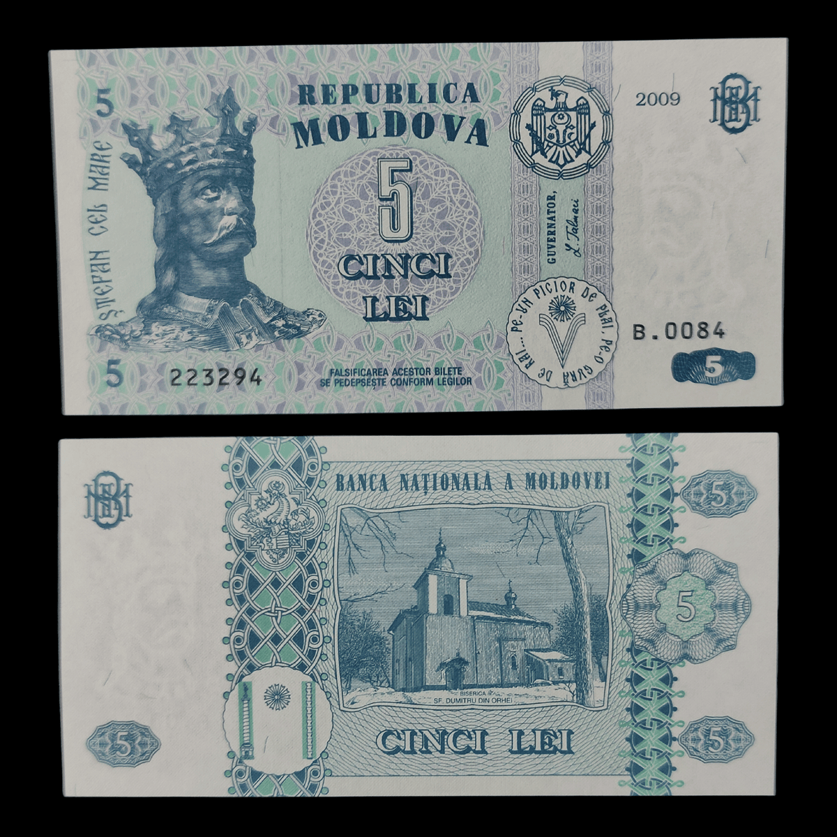 Billete Moldova 5 Cinci Lei Año 2009- UNC
