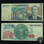 Billete 10000 Diez Mil Pesos Banco de México Lázaro Cárdenas Verde 1985