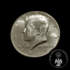 Moneda Plata Medio Dolar Kennedy Estados Unidos 1967 Ley .400