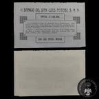 Tarjeta de Publicidad Comercial Banco de San Luis Potosí, S. A. (Siglo XIX - Porfiriato)
