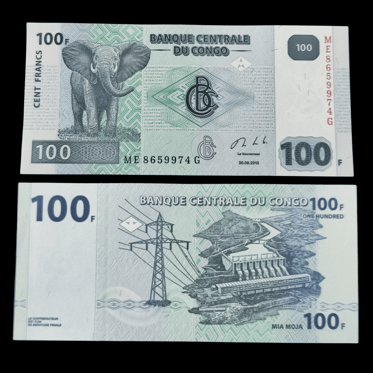 Billete República Democrática del Congo 100 Francs Año 2013- UNC