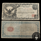 Billete Oblagacion Provisional del Erario Federal 5 Pesos Mexico 1914