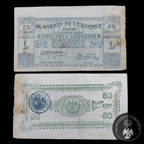 Billete 50 Centavos El Estado de Chihuahua 1914 Azul