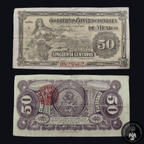 Billete 50 Cincuenta Centavos Gobierno Convencionista de México Toluca 1915