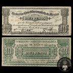 Billete 10 Pesos Gobierno Constitucionalista de Mexico Monclova 1913