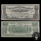 Billete 5 Pesos Gobierno Constitucionalista de Mexico Monclova 1913