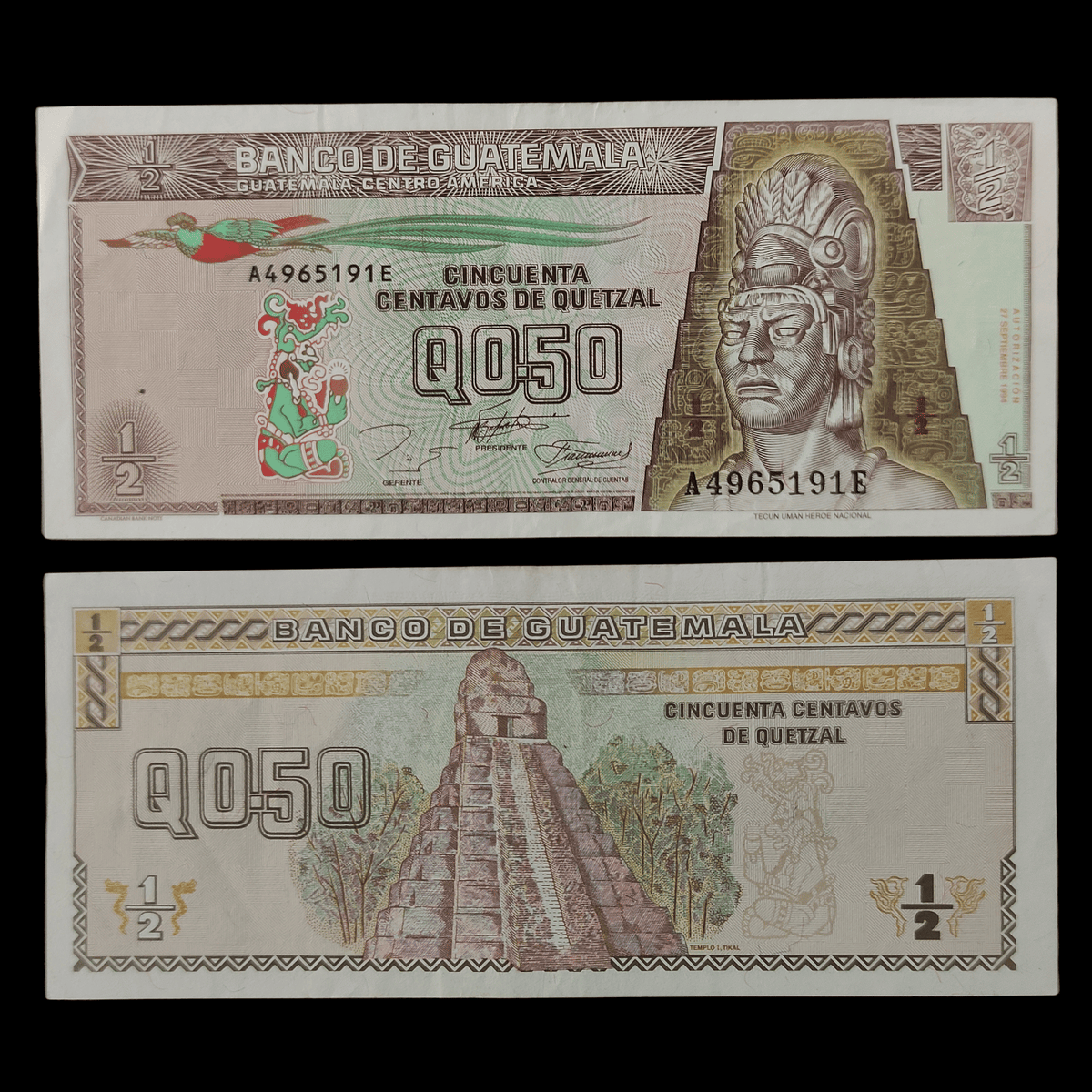 Billete Guatemala 50 Centavos de Quetzal- UNC