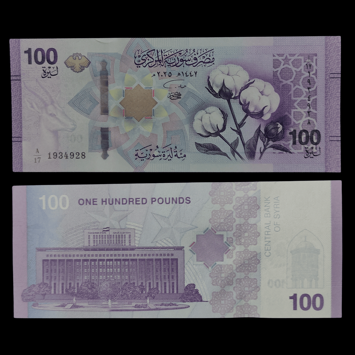 Billete Siria 100 Libras Año 2025- UNC