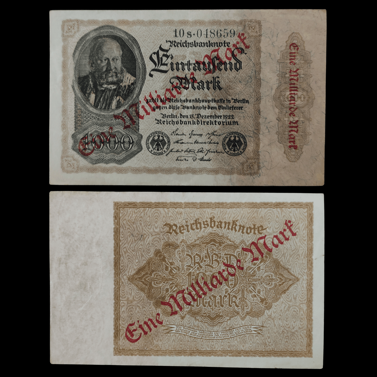 Billete Alemania 1 Mil Millones de Marcos Año 1922