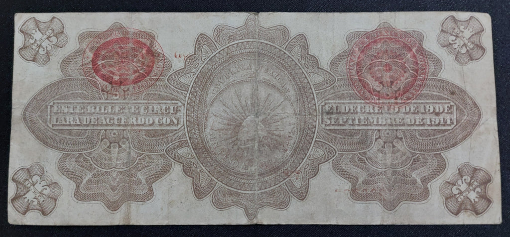 Billete de 1 Peso 1914 - Gobierno Provisional de México (Revalidado)