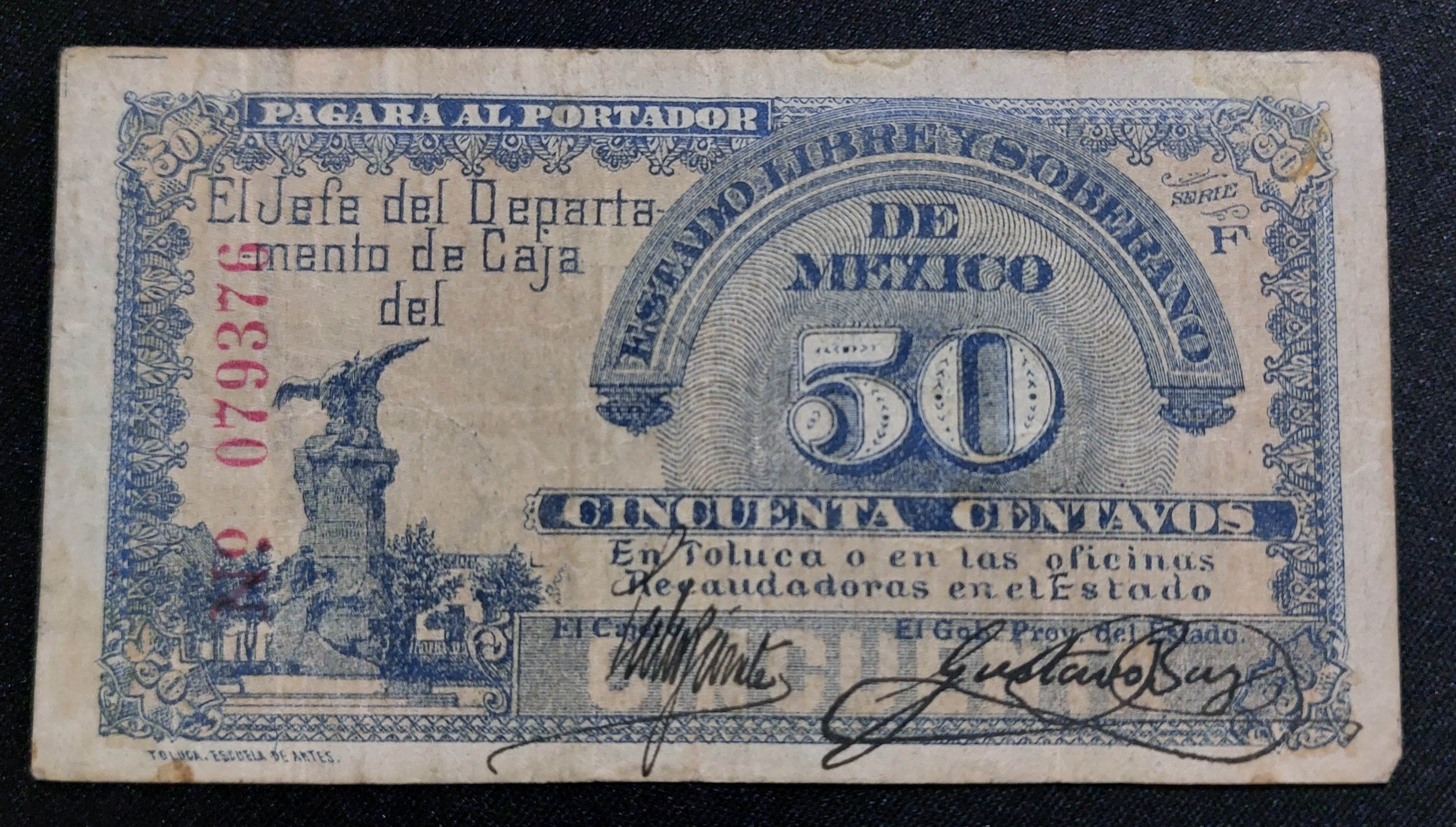 Billete de 50 Centavos - Estado de México (Toluca)