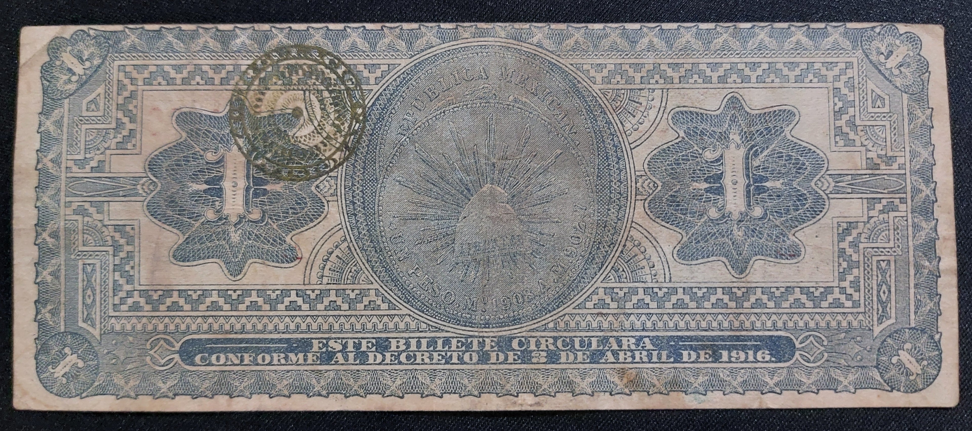 Billete de 1 Peso 1915 - Gobierno Provisional de México