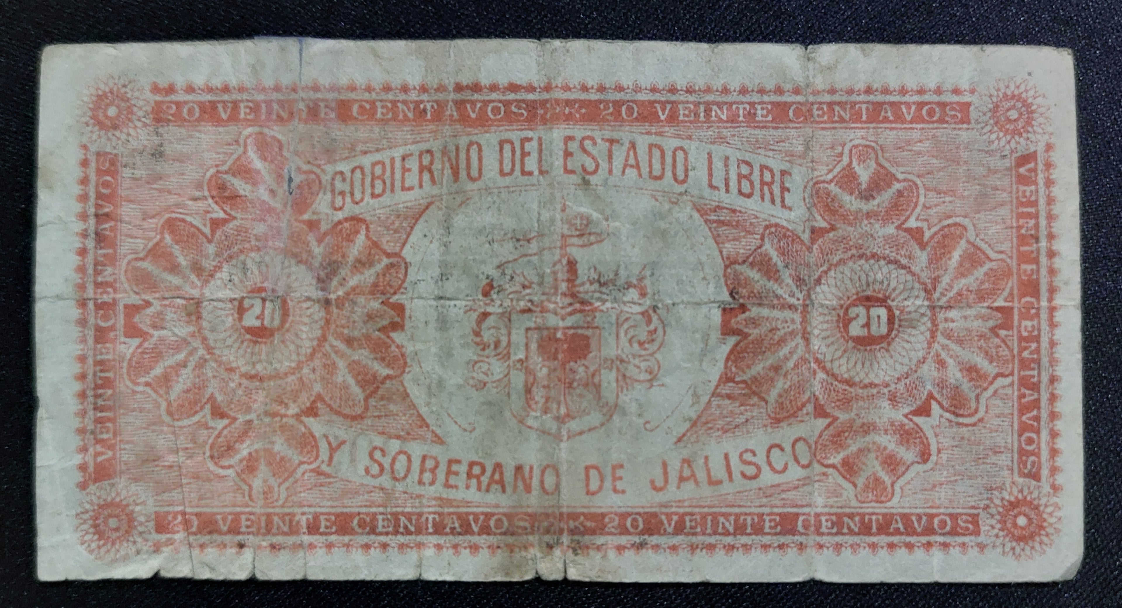 Billete de 20 Centavos 1915 - Estado de Jalisco (Guadalajara)