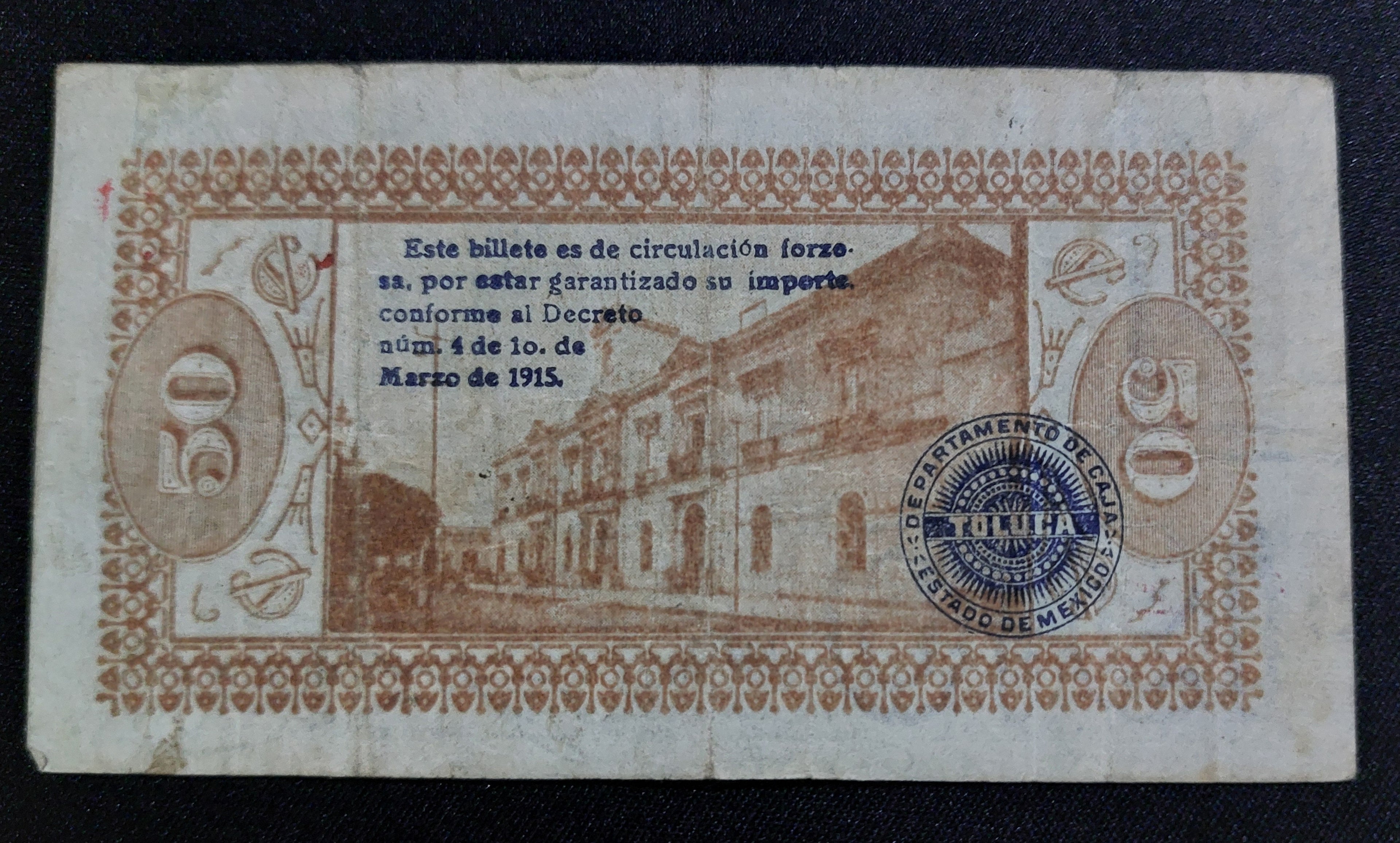 Billete de 50 Centavos - Estado de México (Toluca)