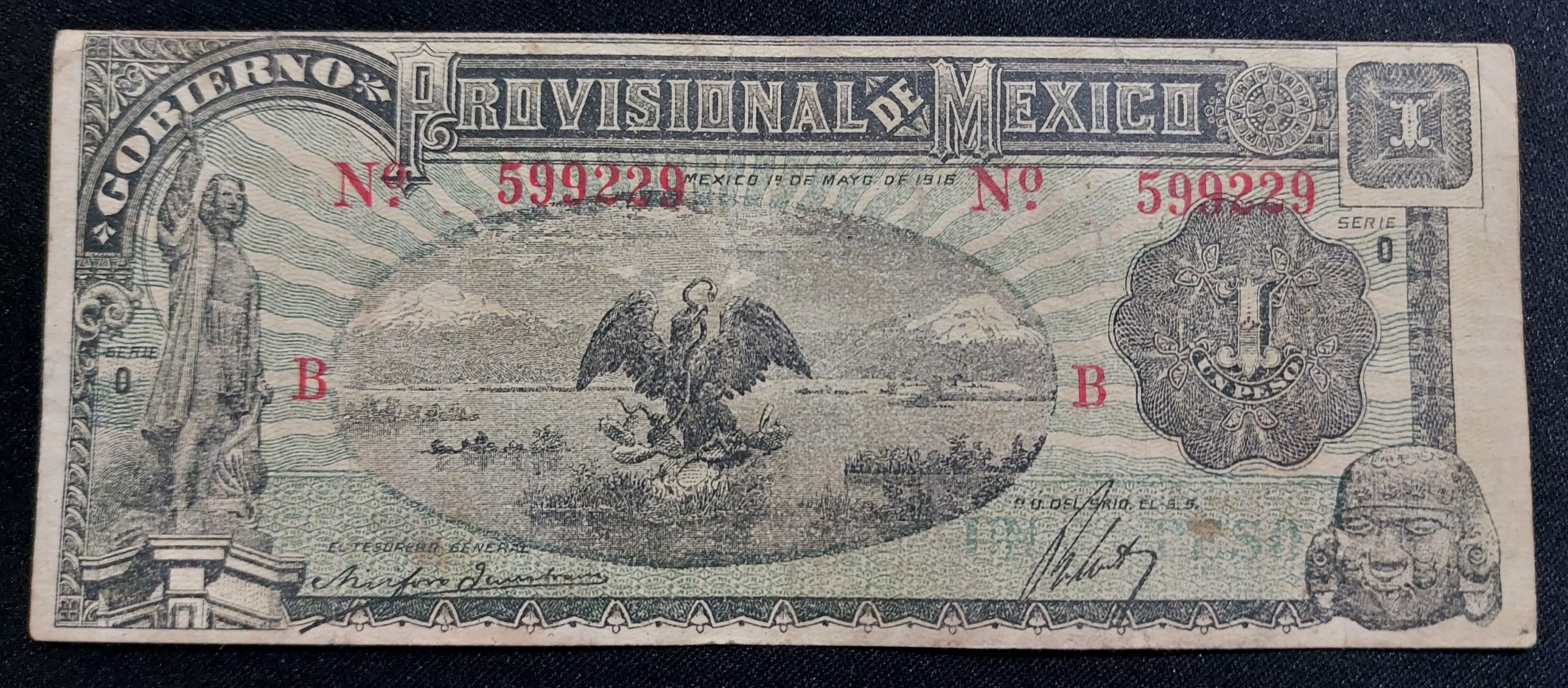 Billete de 1 Peso 1915 - Gobierno Provisional de México